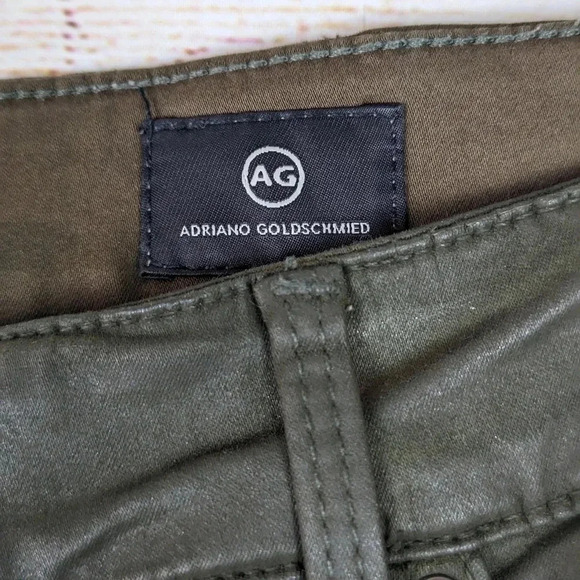 AG Adriano Goldschmied Size 31 Farrah High Rise Skinny Ankle Green Wax Coat Pant - Picture 5 of 11